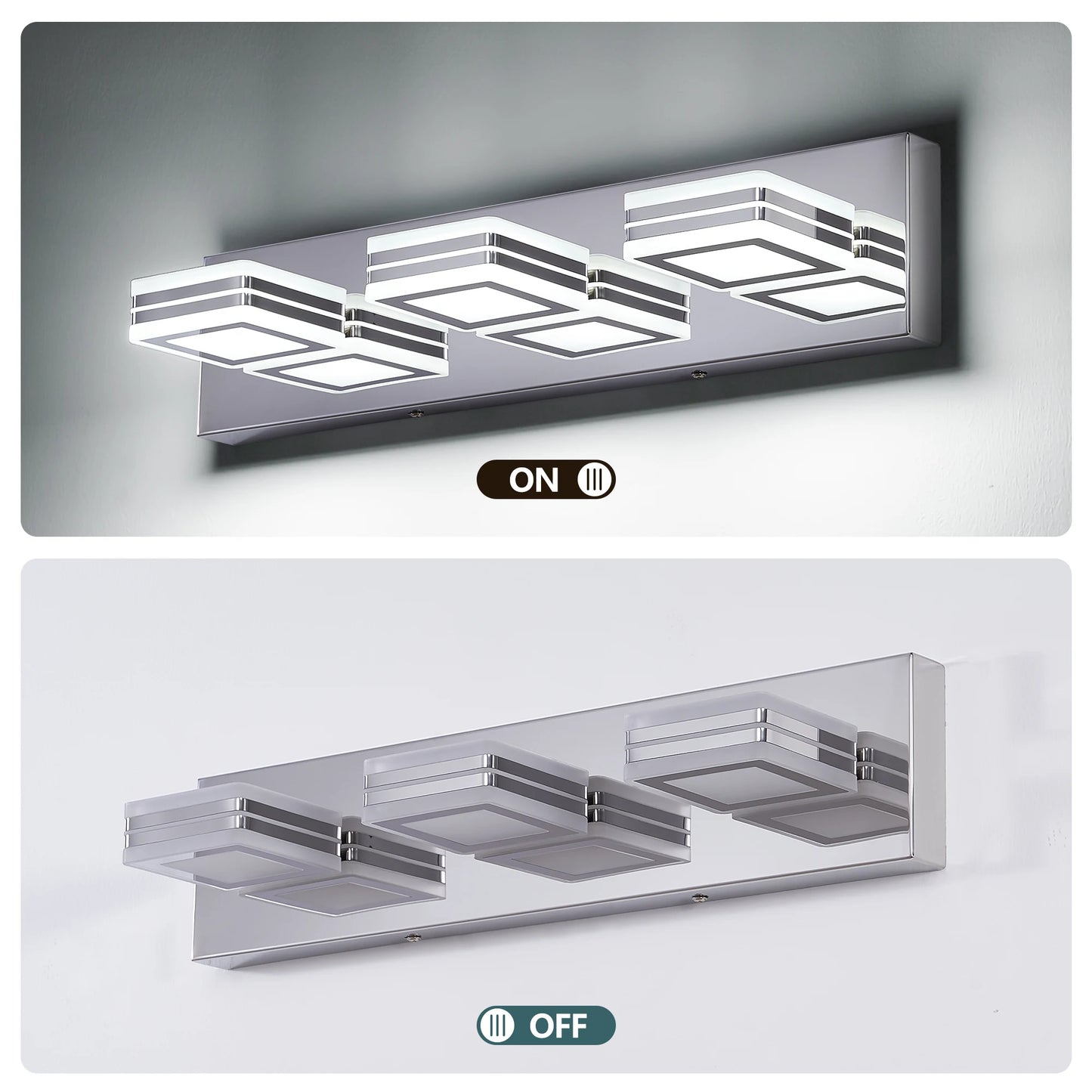 LED Black/Chrome Vanity Lights