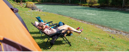 Set of 2 Zero Gravity Portable Recliner Chair with Cup Holder Trays Adjustable Pillow