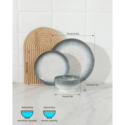 12 piece Porcelain Plates and Bowls Set