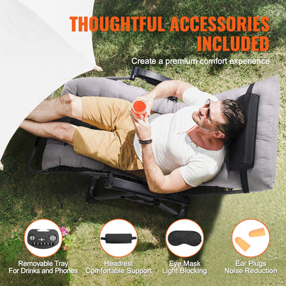 Zero Gravity Recliner Lounge Chair with Cushion, Footrest and Cupholder