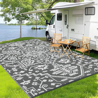 Waterproof Outdoor Rug Stain-Resistant Plastic Straw Carpet