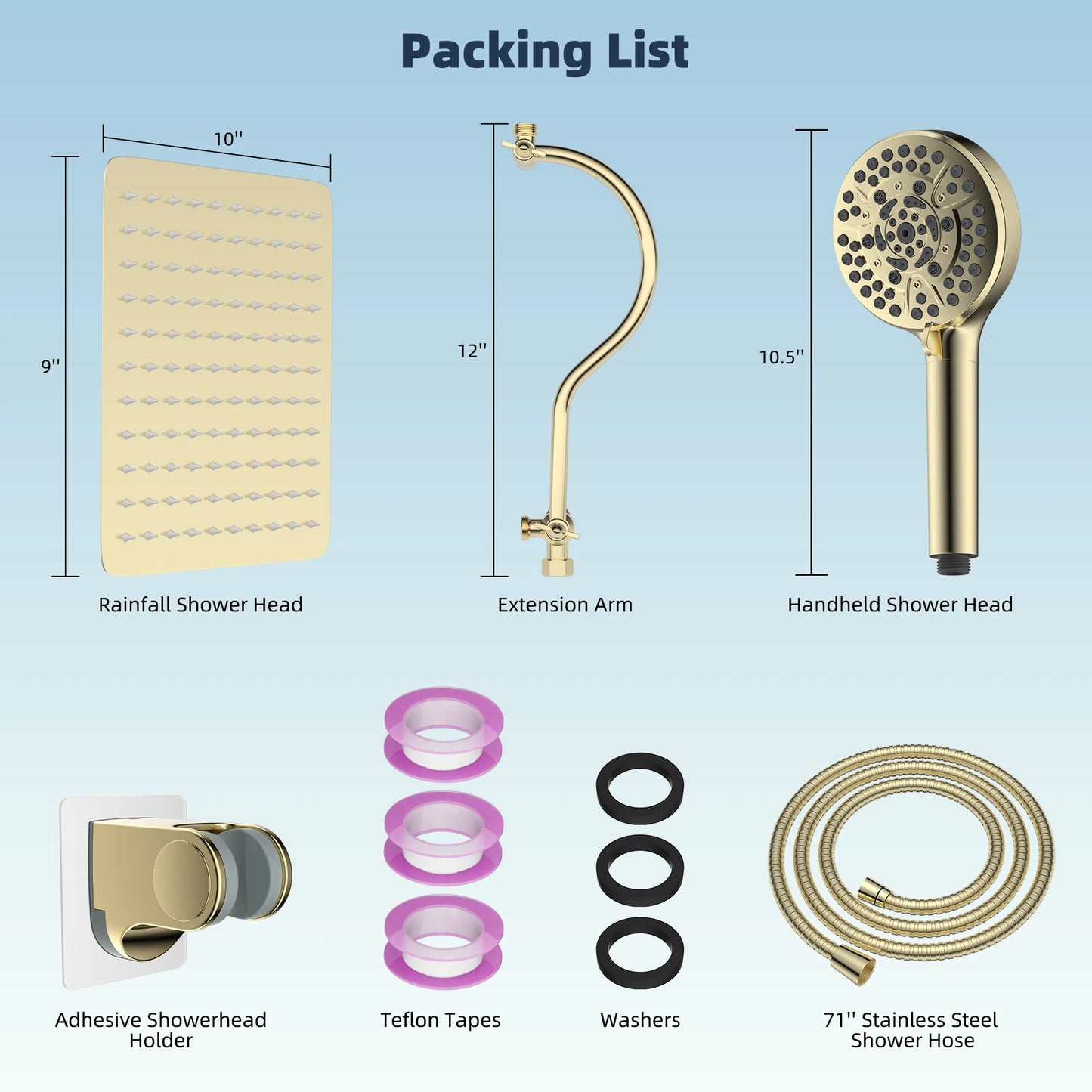 Rainfall Shower Head Handheld Spray Combo