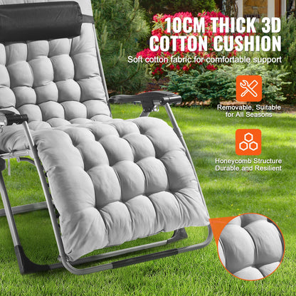 Zero Gravity Recliner Lounge Chair with Cushion, Footrest and Cupholder