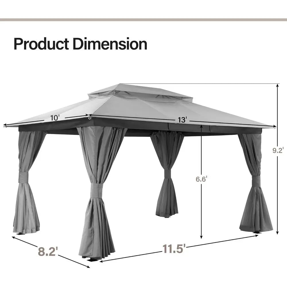 10x13 Shade with Double Roof, Mosquito Netting, Privacy Screen