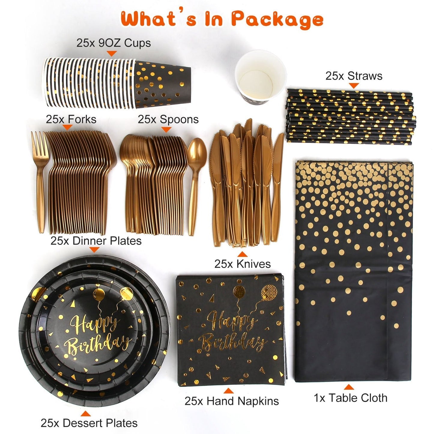201 PCS Birthday Party Supplies For 25 Guests
