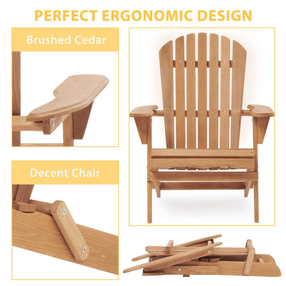 Solid Cedar Folding Adirondack Chairs