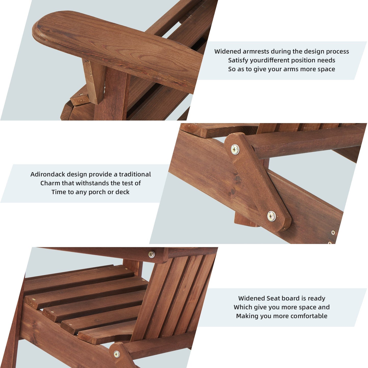 Solid Hemlock Folding Adirondack Chairs