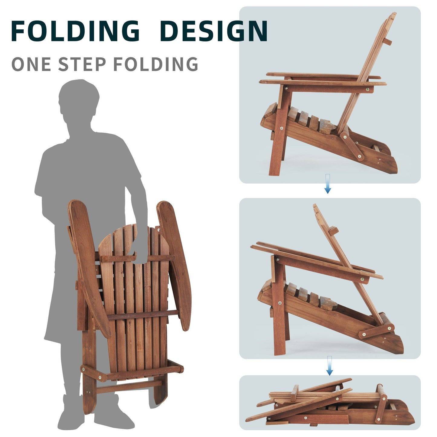 Solid Cedar Folding Adirondack Chairs