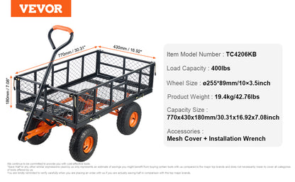 Sturdy Metal Garden Cart