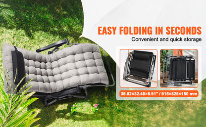 Zero Gravity Recliner Lounge Chair with Cushion, Footrest and Cupholder