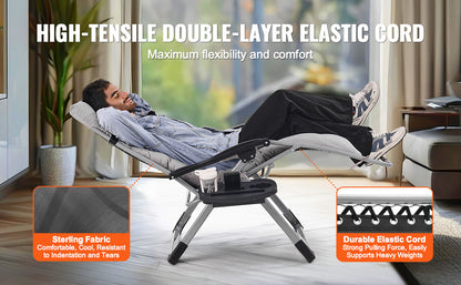 Zero Gravity Recliner Lounge Chair with Cushion, Footrest and Cupholder